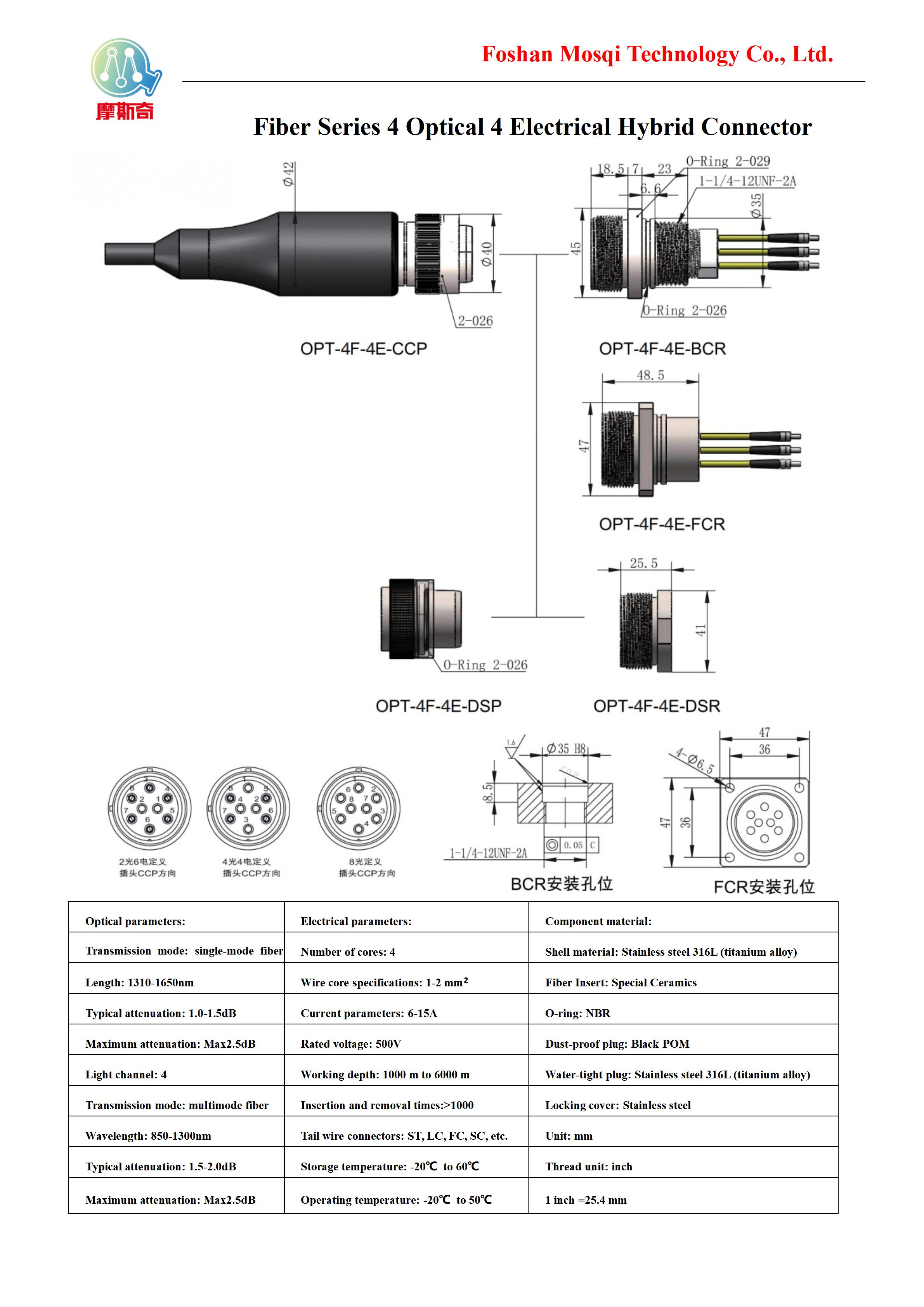 光纤系列4光4电混合接插件(Fiber Series 4 Optical 4 Electrical Hybrid Connector)_01